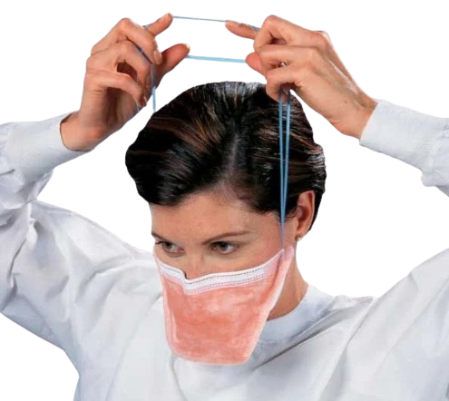 Haylard N95 Duckbill Masks2 Person putting on a Haylard N95 Duckbill Mask.