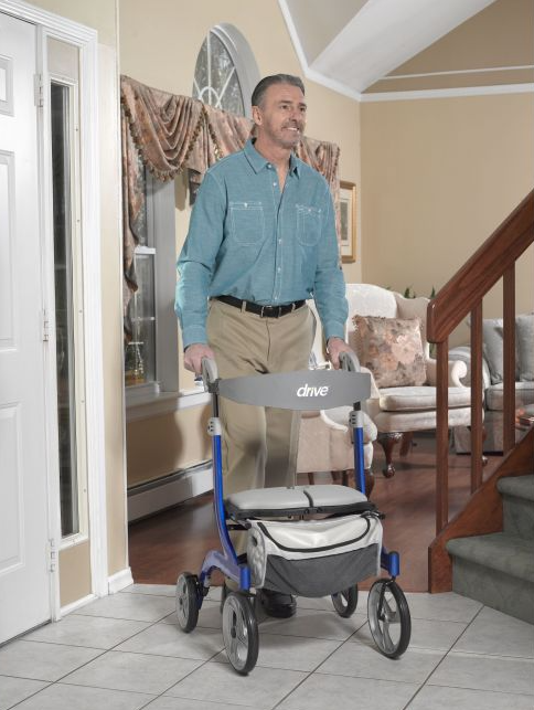 Nitro Aluminum DLX Euro Style 4 Wheel Walker Rollator