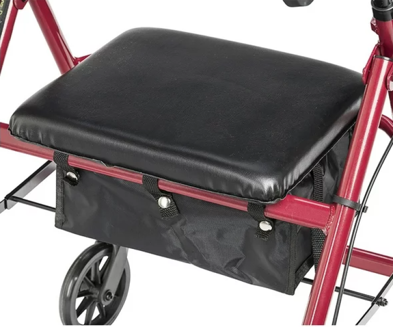 Rollator With Fold Up And Removable Back Support And Padded Seat