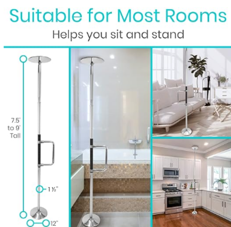 Vive Floor to Ceiling Grab Bar