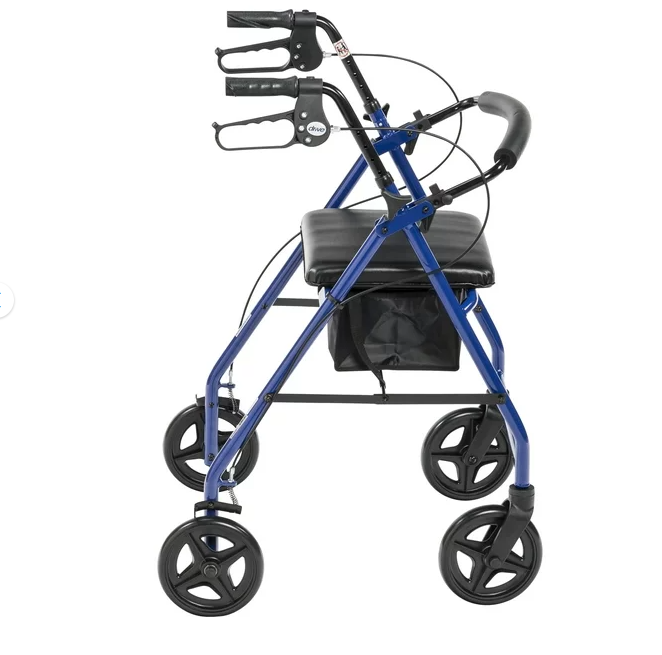 Rollator With Fold Up And Removable Back Support And Padded Seat