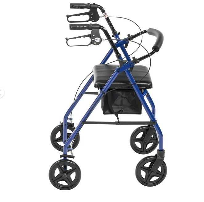 Rollator With Fold Up And Removable Back Support And Padded Seat 1 Rollator With Fold Up And Removable Back Support And Padded Seat