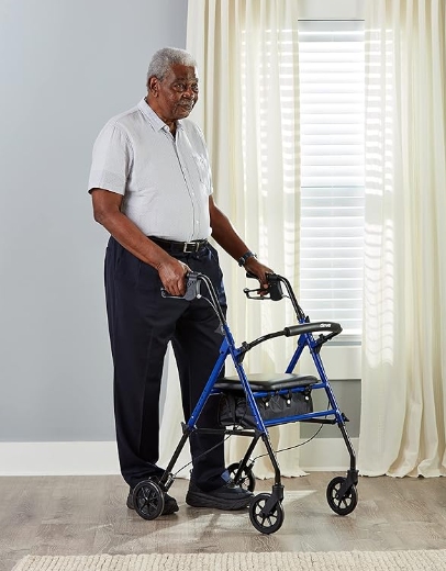 Rollator With Fold Up And Removable Back Support And Padded Seat Indoors Rollator With Fold Up And Removable Back Support And Padded Seat