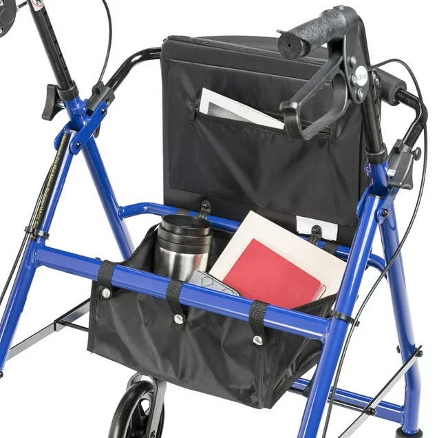 Rollator With Fold Up And Removable Back Support And Padded Seat Pocket Rollator With Fold Up And Removable Back Support And Padded Seat