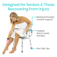 Vive Swivel Shower Chair Swivel Shower Chair Injury thumbnail Vive Swivel Shower Chair Swivel Shower Chair with Arms and Back thumbnail