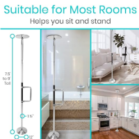 Vive Floor to Ceiling Grab Bar Suitable for Most Rooms thumbnail Vive Floor to Ceiling Grab Bar thumbnail