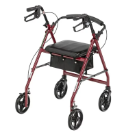 Rollator With Fold Up And Removable Back Support And Padded Seat Back thumbnail Rollator With Fold Up And Removable Back Support And Padded Seat thumbnail
