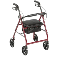 Image of Rollator With Fold Up And Removable Back Support And Padded Seat