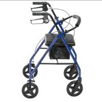 Rollator With Fold Up And Removable Back Support And Padded Seat 1 thumbnail Rollator With Fold Up And Removable Back Support And Padded Seat thumbnail