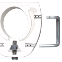 Raised Toilet Seat w/ Lock & Padded Removable Arms Bottom thumbnail Raised Toilet Seat w/ Lock & Padded Removable Arms thumbnail