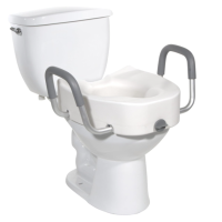 Raised Toilet Seat w/ Lock & Padded Removable Arms Full thumbnail Raised Toilet Seat w/ Lock & Padded Removable Arms thumbnail