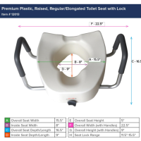 Raised Toilet Seat w/ Lock & Padded Removable Arms Fact Sheet thumbnail Raised Toilet Seat w/ Lock & Padded Removable Arms thumbnail