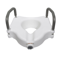 McKesson Raised Toilet Seat - Elevated Seat with Removable Arms Front View thumbnail McKesson Raised Toilet Seat - Elevated Seat with Removable Arms thumbnail