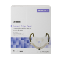 McKesson Raised Toilet Seat - Elevated Seat with Removable Arms Box thumbnail McKesson Raised Toilet Seat - Elevated Seat with Removable Arms thumbnail