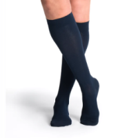 Women's Essential Cotton Calf Compression Stockings Navy thumbnail Women's Essential Cotton Calf Compression Stockings thumbnail