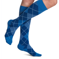 Women's Style Microfiber Patterns Calf Stockings Royal Blue Argyle thumbnail Women's Style Microfiber Patterns Calf Stockings thumbnail