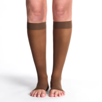 Women's Style Sheer Calf Open-Toe 15-20mmHg Compression Stockings Mocha thumbnail Women's Style Sheer Calf Open-Toe 15-20mmHg Compression Stockings thumbnail