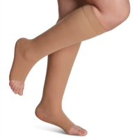 Women's Style Sheer Calf Open-Toe 15-20mmHg Compression Stockings Golden thumbnail Women's Style Sheer Calf Open-Toe 15-20mmHg Compression Stockings thumbnail