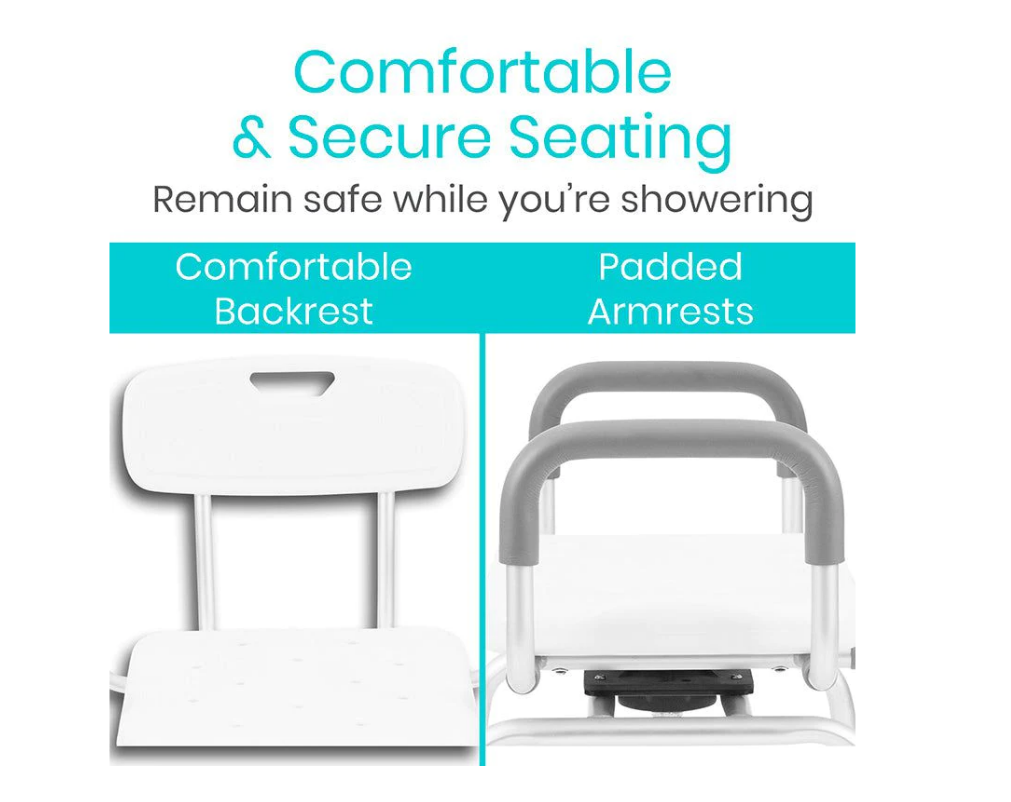 Vive Swivel Shower Chair Swivel Shower Chair Comfortable and Secure Vive Swivel Shower Chair Swivel Shower Chair with Arms and Back