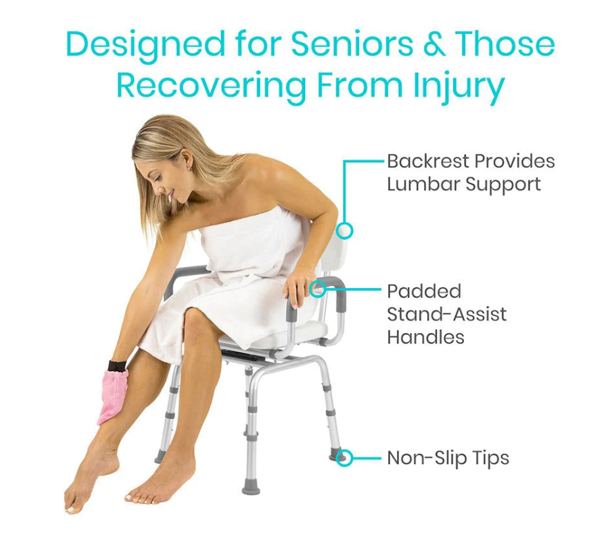 Vive Swivel Shower Chair Swivel Shower Chair Injury Vive Swivel Shower Chair Swivel Shower Chair with Arms and Back