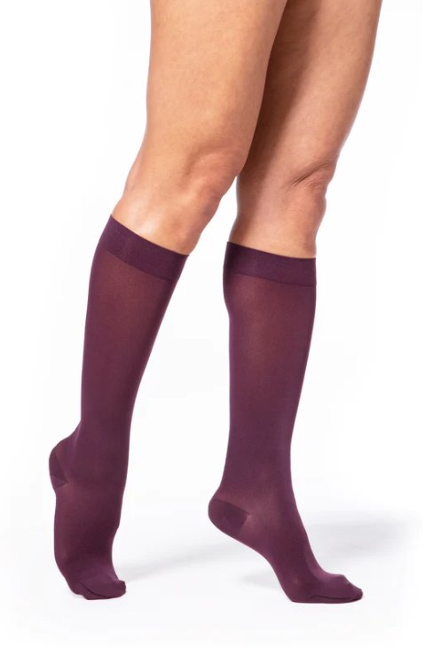 Women's Style Soft Opaque Calf 15-20mmHg Compression Stockings Mulberry Women's Style Soft Opaque Calf 15-20mmHg Compression Stockings